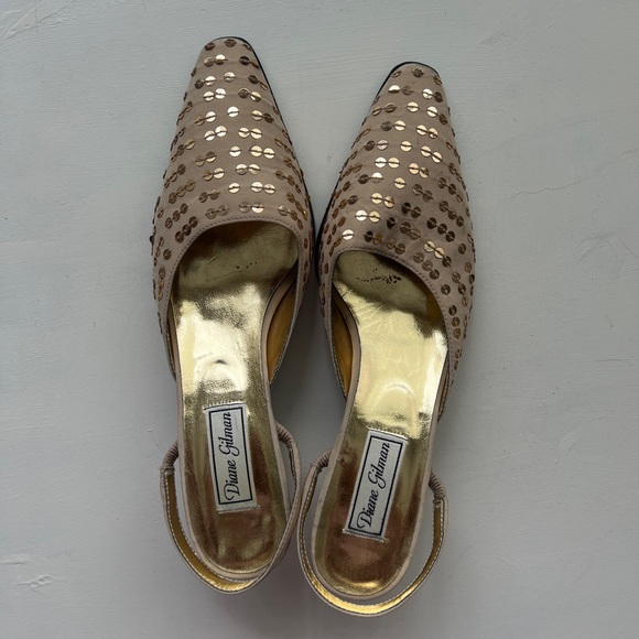 Sequin Kitten Heel Mules with Strap - Picture 2 of 5